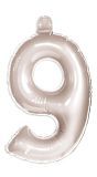 Opblaascijfer 9 Zilver
