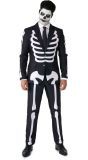 Opposuits Heren Geraamte Kostuum Zwart Halloween