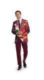 Opposuits Heren Vintage Santa Kerst Kostuum Rood