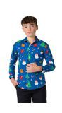Opposuits Kerstmis Festivity Blue Blouse Tiener Jongens