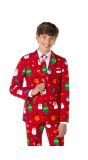Opposuits Kerstmis Festivity Red Suit Tiener Jongens