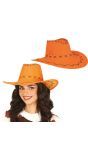 Oranje Cowboyhoed Suède Look Volwassenen