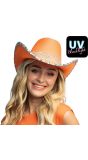Oranje Dames Cowboyhoed met Pailletten