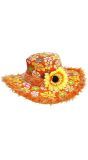 Oranje Flower Power Hoed