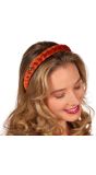 Oranje Gevlochten Haarband Alpentraum met Edelweiss