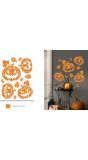Oranje Glitter Muursticker Pompoenen