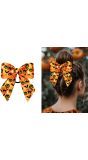 Oranje Haarstrik met Elastiek Halloween