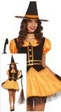 Oranje Heksenoutfit Dames Halloween
