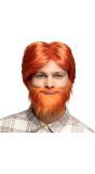 Oranje Pruik met Baard