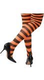 Oranje Zwart Gestreepte Panty Dames
