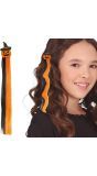 Oranje Zwarte Pompoen Haar Extension