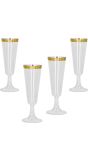 Oud en Nieuw Set 4 Sparkling Champagneglazen Goud