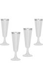 Oud en Nieuw Set 4 Sparkling Champagneglazen Zilver