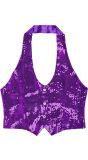 Paars Dames Vest met Pailletten