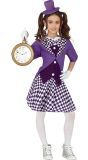 Paars Mad Hatter Outfit Meisje
