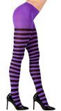 Paars Zwarte Gestreepte Panty