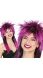 Paarse 80's Punk Pruik Lang Vrouwen