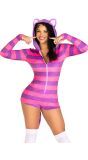 Paarse Cheshire Kat Bodysuit Onesie Dames