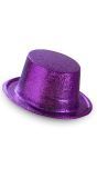 Paarse Glitter Hoge Hoed