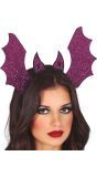 Paarse Glitter Vleermuis Haarband