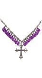 Paarse Gothic Kruis Ketting
