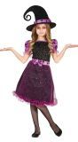 Paarse Heks Glitter Jurk Meisje
