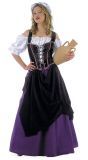 Paarse Middeleeuwse Herbergiers Jurk