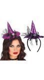 Paarse Mini Heksenhoed Haarband met Strik