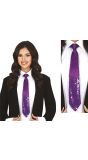 Paarse Pailletten Stropdas