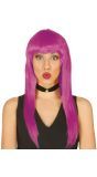 Paarse Pruik met Pony