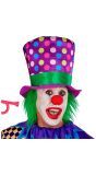 Paarse Stippen Clownshoed Hoog