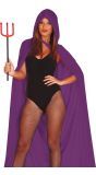 Paarse Velvet Cape met Capuchon 130cm