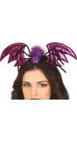 Paarse Vleermuis Haarband met Vleugels
