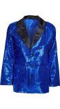 Pailletten Jas Blauw