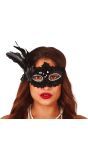 Pailletten Oogmasker met Veren