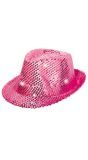 Party Pailletten Fedora met Lichtjes Roze