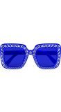 Partybril Bling Bling Blauw