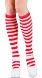 Pippi Rood Wit Gestreepte Kniekousen
