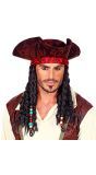 Piratenhoed met Bandana en Dreadlocks