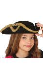 Piratenhoed Zwart Goud Kinderen