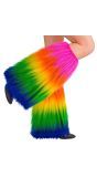 Pluche Regenboog Beenwarmers Carnaval