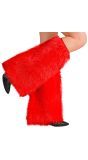 Pluche Rode Beenwarmers Carnaval