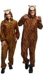 Pluche Tijger Onesie Kostuum Volwassenen