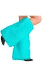 Pluche Turquoise LichtBlauw Beenwarmers Carnaval