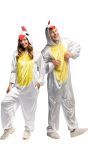 Pluche Witte Haan Onesie Kostuum Volwassenen