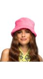 Pluchen Bucket Hat Roze
