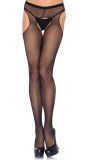 Plus Size Fijnmazige Net Panty met Jarretel Effect
