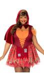 Plus Size Halloween Boeren Roodkapje Jurkje Dames