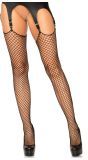 Plus Size Visnet Jarretel Kousen Zwart