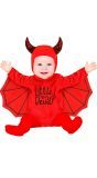 Plush Devil Jumpsuit met Muts Rood Kinderen 98 cm